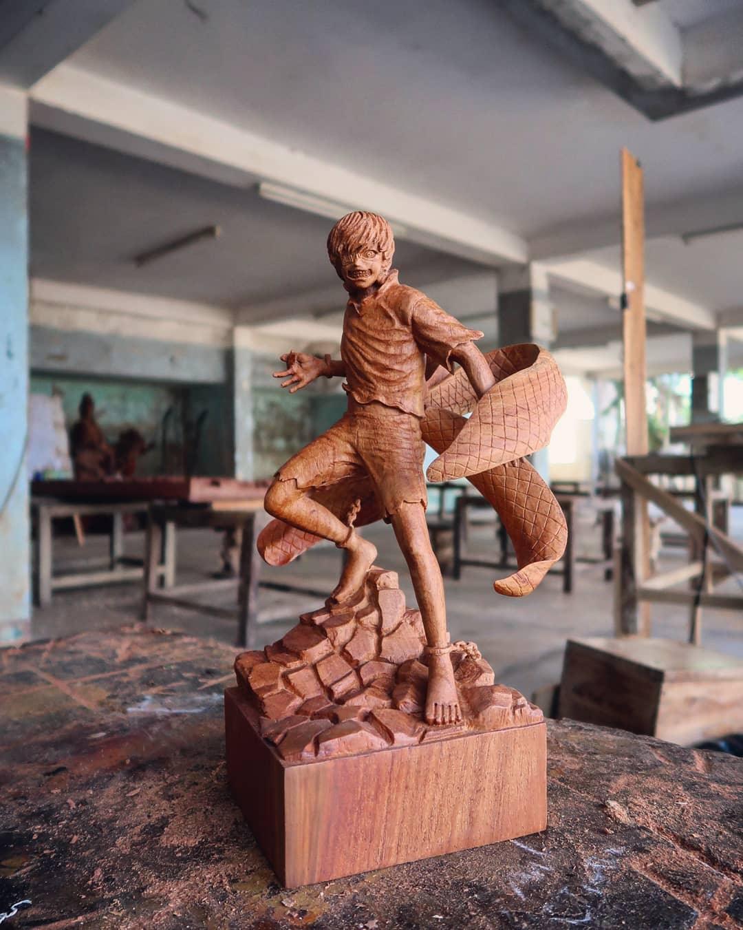 Kaneki Ken - Tokyo Ghoul Wood Carving - Woodart Vietnam