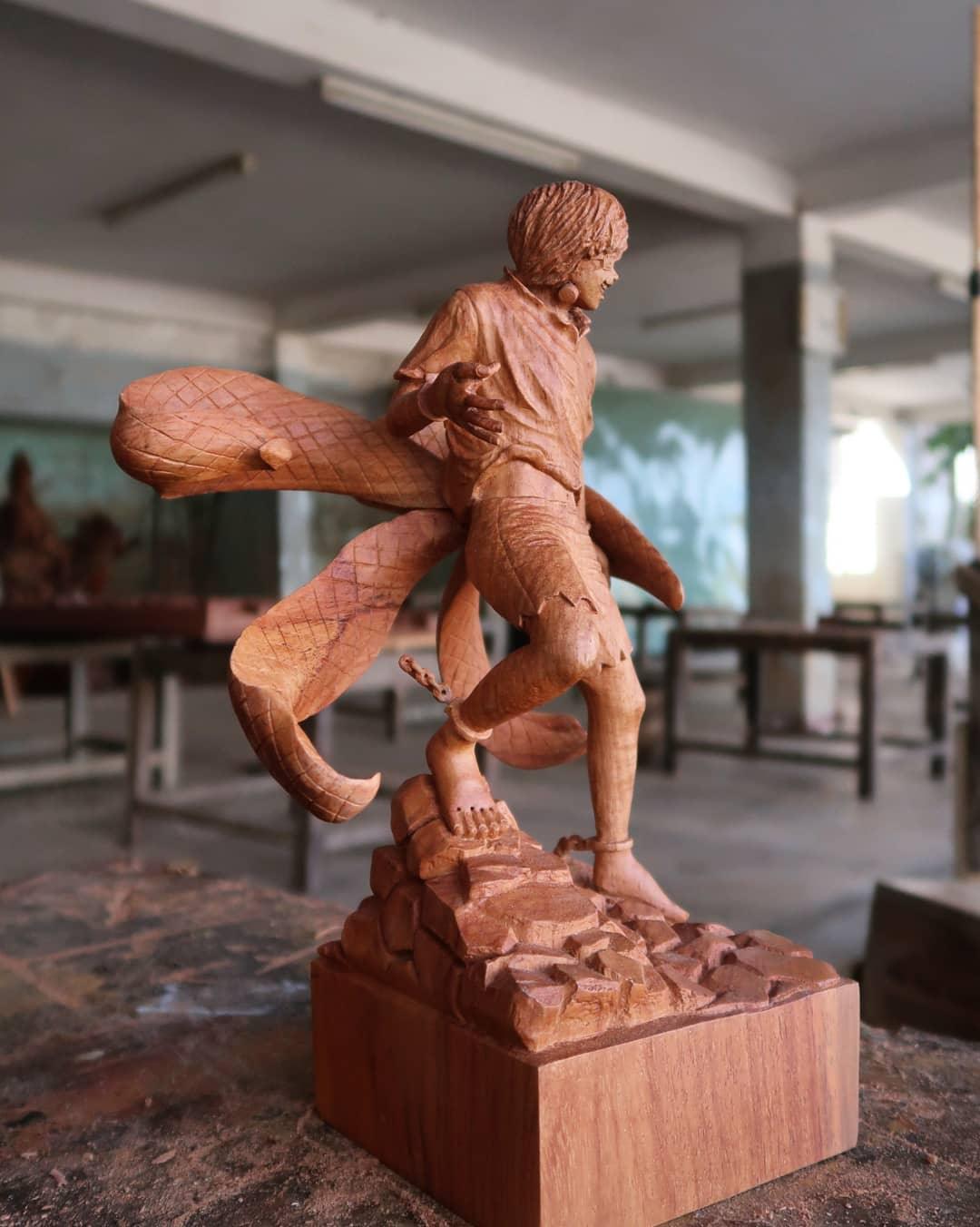 Kaneki Ken - Tokyo Ghoul Wood Carving - Woodart Vietnam