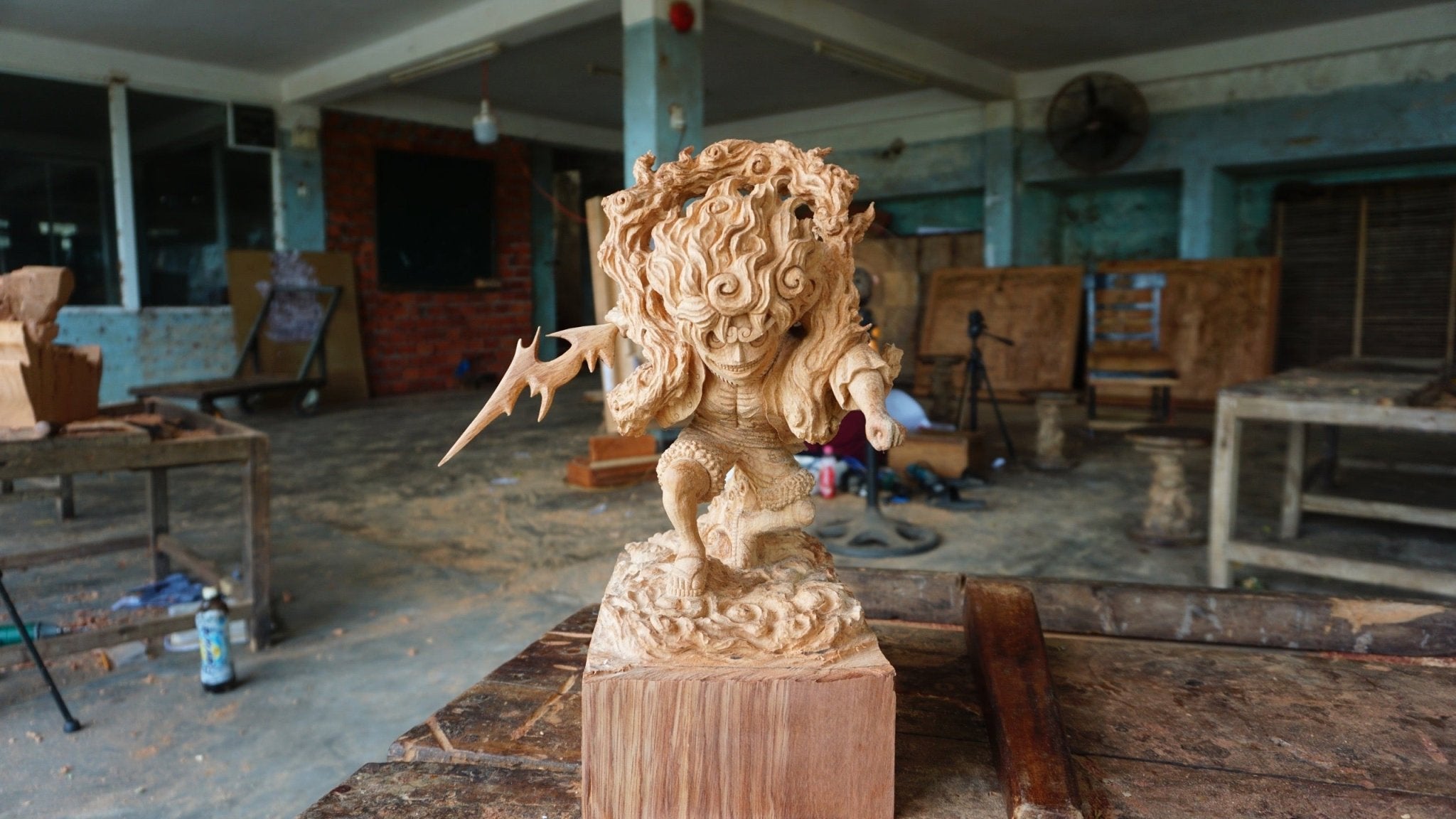 Luffy Gear 5 - Figure Wood Carving - Woodart Vietnam