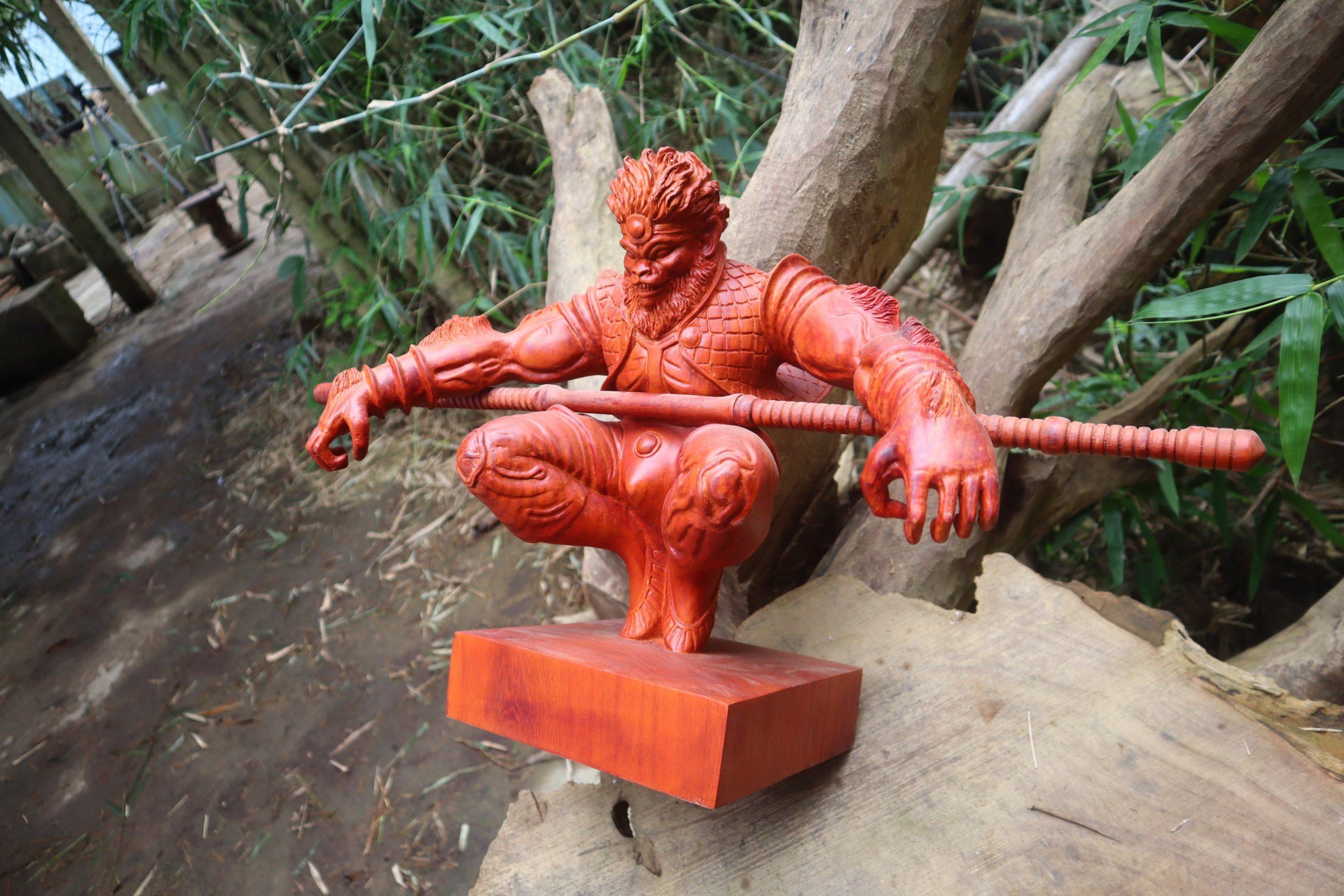 Wukong - Monkey King Wood Carving statue - Woodart Vietnam 