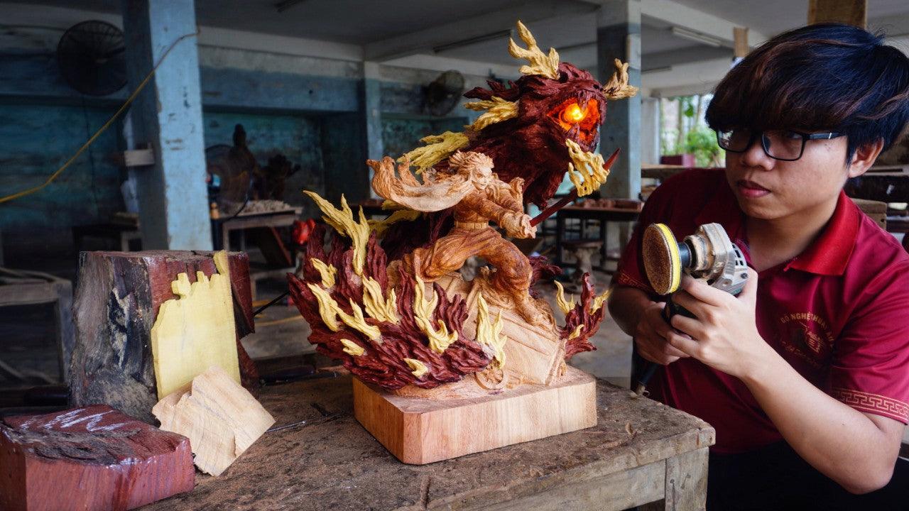 Rengoku - Wood Carving - Demon Slayer [Limited] - Woodart Vietnam