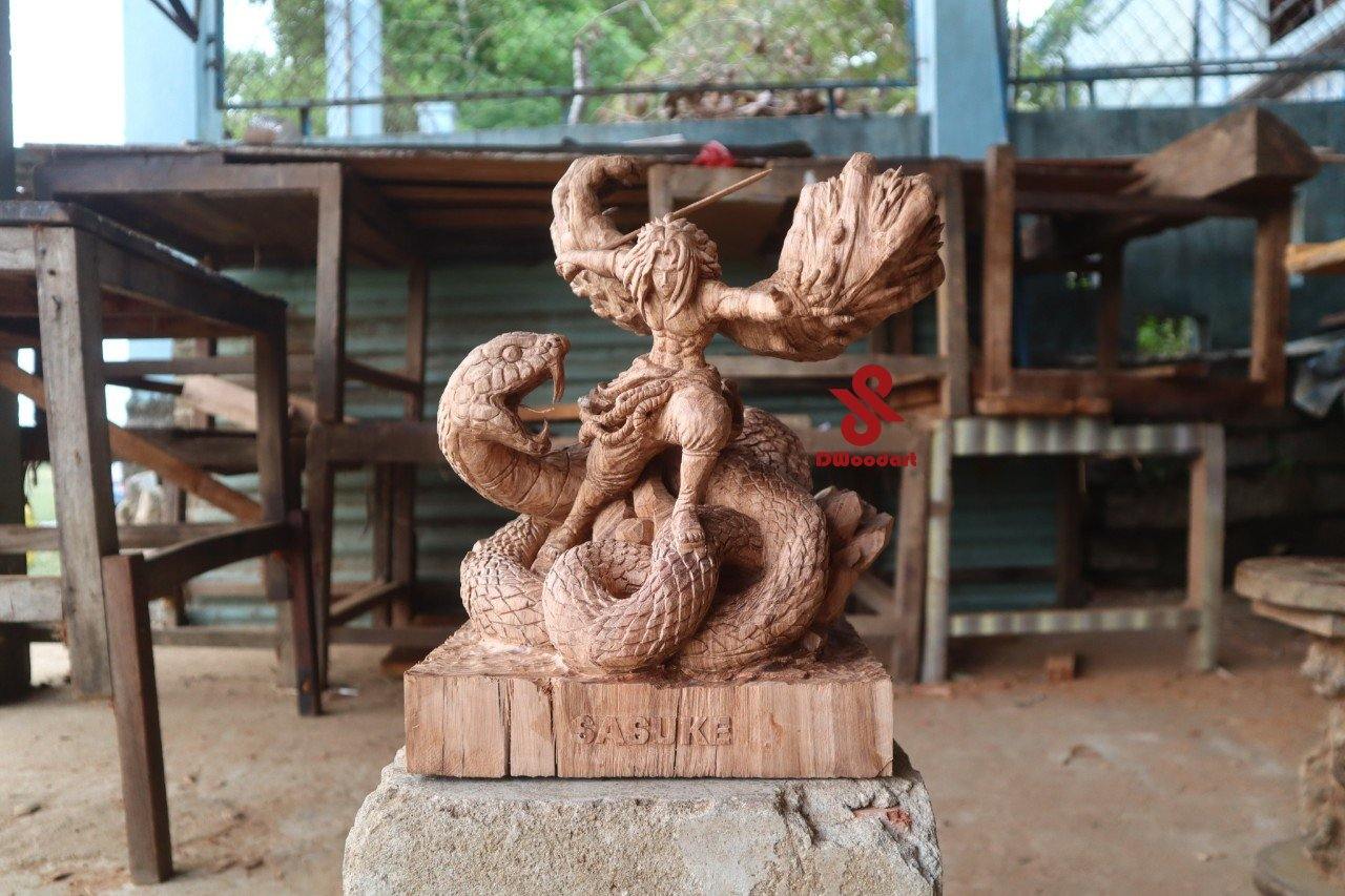 Sasuke Uchiha - Figure Wood Carving - Naruto Shippuden - Woodart Vietnam 