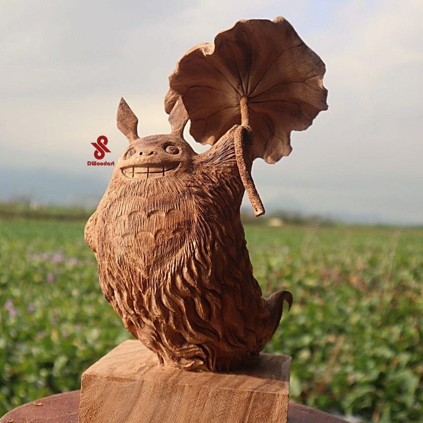 Totoro Figure Wood Carving - My Neighbor Totoro - Woodart Vietnam