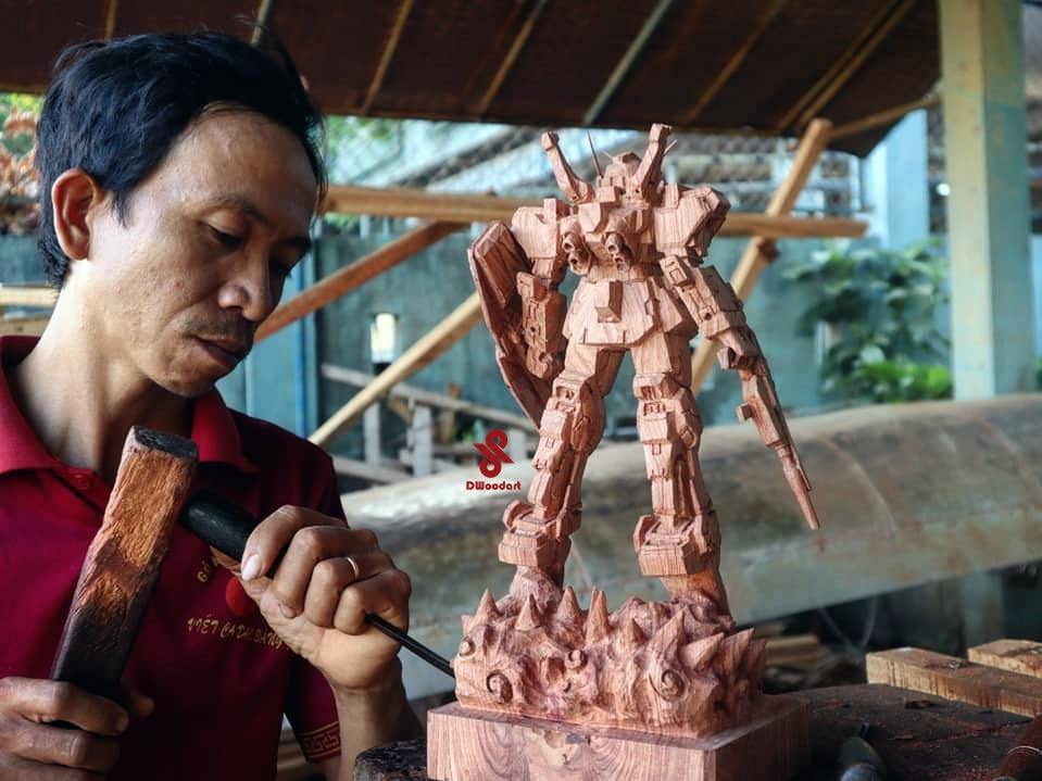 Gundam Rx 178-mk 2 - Wooden Figure - Woodart Vietnam 