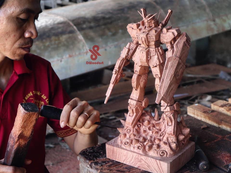 Gundam Rx 178-mk 2 - Wooden Figure - Woodart Vietnam 