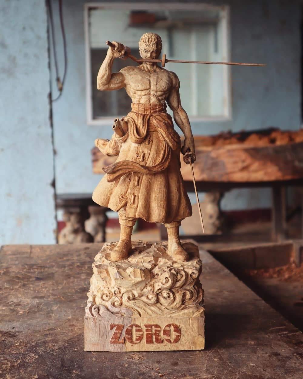 ZORO Figure Wood Carving – One Piece [Limited] - Woodart Vietnam